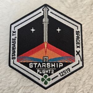 SpaceX Starship Flight 2 Embroidered Patch